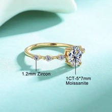 Load image into Gallery viewer, IGOTOS 1CT Oval Cut Moissanite Engagement Ring with Certificate Pass Diamond Test 925 Sterling Silver Wedding Bands Fine Jewelry
