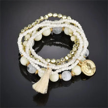 Load image into Gallery viewer, Bohemia Crystal Tassel Multicolor Beads Bracelets For Women Handmade Elastic Rope Charm Wrap Bracelet Summer Beach Party Jewelry
