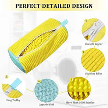 Load image into Gallery viewer, Fluffy Fiber Shoe Washing Bag 360° Surround Cleaning Reusable Durable Machine-Washable Laundry Bag with Zipper Closure (1pc)
