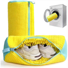 Load image into Gallery viewer, Durable Shoe Washing Machine Bag for All Shoe Types-Yellow with Blue Zipper,Ideal for Sneakers and Casual Shoes,Laundry Wash Bag
