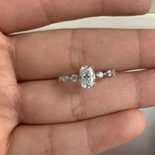 Load image into Gallery viewer, IGOTOS 1CT Oval Cut Moissanite Engagement Ring with Certificate Pass Diamond Test 925 Sterling Silver Wedding Bands Fine Jewelry
