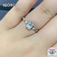 Load image into Gallery viewer, IGOTOS 1CT Oval Cut Moissanite Engagement Ring with Certificate Pass Diamond Test 925 Sterling Silver Wedding Bands Fine Jewelry
