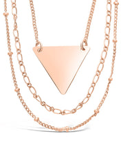 Load image into Gallery viewer, Triple Chain Layered Triangle Necklace
