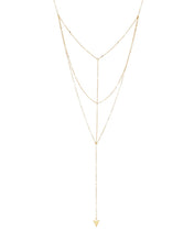 Load image into Gallery viewer, Triple Layer Triangle Drop Chain Necklace
