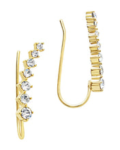 Load image into Gallery viewer, Graduated CZ Crawler Earrings
