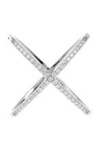Load image into Gallery viewer, Sterling Silver CZ Criss Cross Ring
