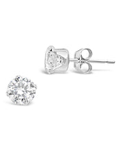 Load image into Gallery viewer, Sterling Silver 5mm CZ Stud Earrings
