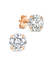 Load image into Gallery viewer, Sterling Silver 6mm CZ Stud Earrings
