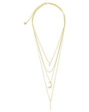 Load image into Gallery viewer, Crescent &amp; Bar Multi Layer Necklace
