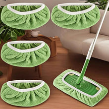 Load image into Gallery viewer, 4 Reusable Mop Pads with High Water Absorption and Ultra-fine Fiber Cleaning Pads That Can Firmly Adhere To Most Standard Mops

