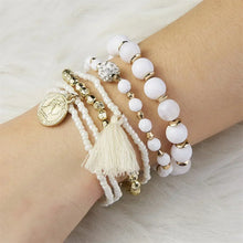 Load image into Gallery viewer, Bohemia Crystal Tassel Multicolor Beads Bracelets For Women Handmade Elastic Rope Charm Wrap Bracelet Summer Beach Party Jewelry
