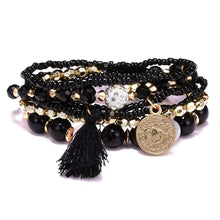 Load image into Gallery viewer, Bohemia Crystal Tassel Multicolor Beads Bracelets For Women Handmade Elastic Rope Charm Wrap Bracelet Summer Beach Party Jewelry
