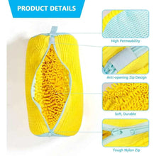 Load image into Gallery viewer, Durable Shoe Washing Machine Bag for All Shoe Types-Yellow with Blue Zipper,Ideal for Sneakers and Casual Shoes,Laundry Wash Bag
