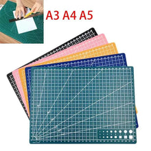 Load image into Gallery viewer, A3 A4 A5 PVC Cutting Mat Workbench Patchwork Cut Pad Sewing Manual DIY Knife Engraving Leather Cutting Board Side Underlay
