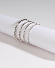 Load image into Gallery viewer, Sterling Silver Beaded Stretch Bracelet Sets
