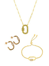 Load image into Gallery viewer, Pave CZ Carabiner Lock Necklace Bundle
