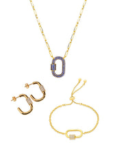 Load image into Gallery viewer, Pave CZ Carabiner Lock Necklace Bundle
