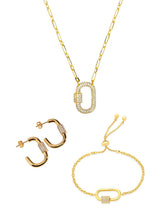 Load image into Gallery viewer, Pave CZ Carabiner Lock Necklace Bundle
