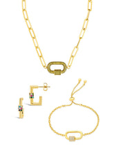 Load image into Gallery viewer, Pave CZ Carabiner Linked Lock Necklace Bundle
