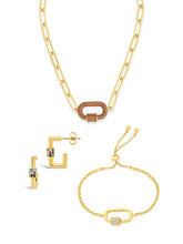 Load image into Gallery viewer, Pave CZ Carabiner Linked Lock Necklace Bundle
