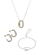 Load image into Gallery viewer, Pave CZ Carabiner Lock Necklace Bundle
