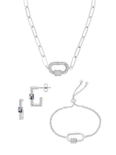 Load image into Gallery viewer, Pave CZ Carabiner Linked Lock Necklace Bundle
