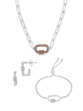 Load image into Gallery viewer, Pave CZ Carabiner Linked Lock Necklace Bundle
