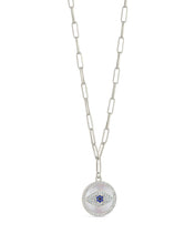 Load image into Gallery viewer, CZ &amp; Mother of Pearl Evil Eye Pendant Necklace
