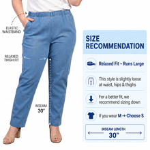 Load image into Gallery viewer, Women's Lightweight Pull-On Denim Jeans with Elastic Waist – Relaxed Fit Stretch Jeans for Casual Everyday Wear - DON GREAT
