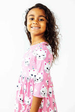 Load image into Gallery viewer, Unicorn Kitties 3/4 Sleeve Pocket Twirl Dress
