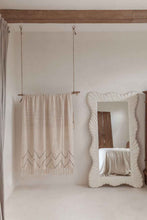 Load image into Gallery viewer, Hand Loomed Cotton Blanket in Black Motif
