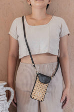Load image into Gallery viewer, Nia Leather and Rattan Phone Sling
