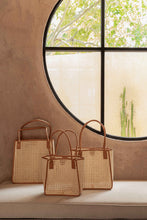 Load image into Gallery viewer, Citra Leather and Rattan Tote Bag
