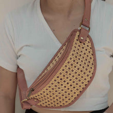 Load image into Gallery viewer, Raja Leather and Cane Sling Bag
