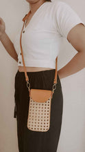 Load image into Gallery viewer, Nia Leather and Rattan Phone Sling
