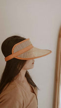 Load image into Gallery viewer, Sumi Leather and Cane Rattan Visor

