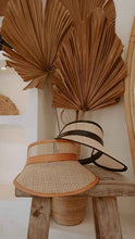 Load image into Gallery viewer, Sumi Leather and Cane Rattan Visor
