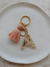 Load image into Gallery viewer, Wildflower Letter Keychain
