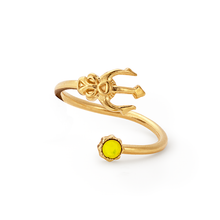 Load image into Gallery viewer, Trident Yellow Stone Wrap Ring
