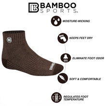 Load image into Gallery viewer, Premium Bamboo Rayon Quarter High Crew Socks
