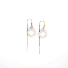 Load image into Gallery viewer, The Hope Baroque Pearl threader earrings
