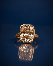 Load image into Gallery viewer, Sterling Silver Elongated Cushion Champagne CZ Cocktail Ring
