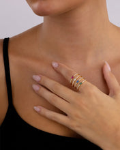 Load image into Gallery viewer, Sterling Silver Thin Ruby CZ Stacking Birthstone Ring
