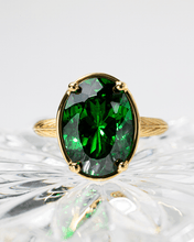 Load image into Gallery viewer, Sterling Silver Oval Cut Emerald CZ Cocktail Ring
