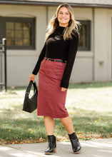 Load image into Gallery viewer, Erica Cotton Twill Midi Skirt - FINAL SALE
