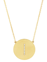 Load image into Gallery viewer, 14K Gold Plated Sterling Silver CZ Round Initial Necklace

