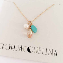 Load image into Gallery viewer, Turquoise Pearl and Swarovski Bauble necklace

