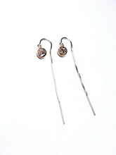 Load image into Gallery viewer, Rhinestone “Diamond” circle thread earrings
