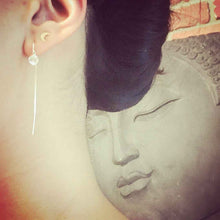 Load image into Gallery viewer, Rhinestone “Diamond” circle thread earrings
