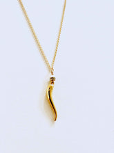 Load image into Gallery viewer, Italian Horn Necklace: silver or gold

